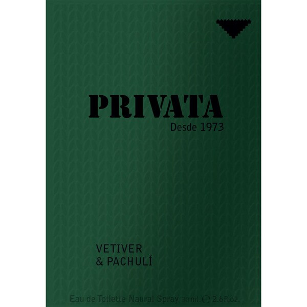 PRIVATA Vetiver & Pachulí eau de toilette masculina natural spray 30 ml
