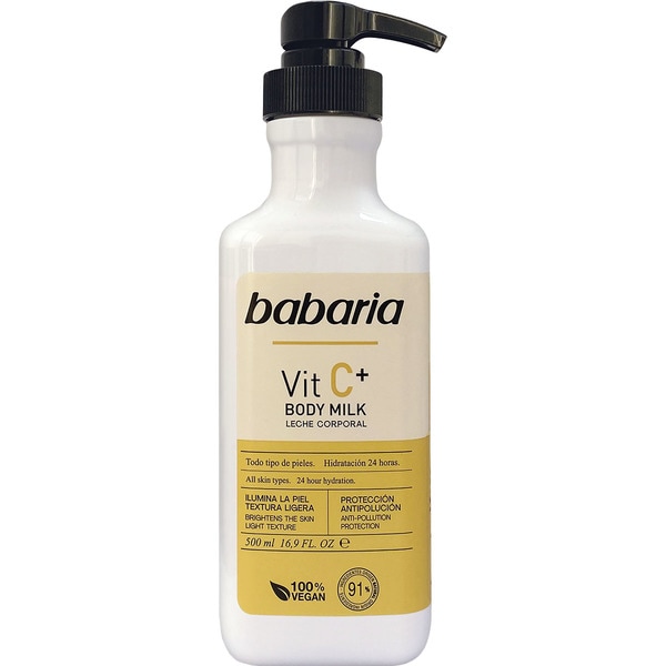 BABARIA leche corporal Vit C+ para todo tipo de pieles dosificador 500 ml