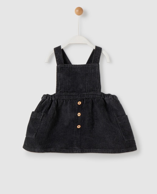 black corduroy pinafore