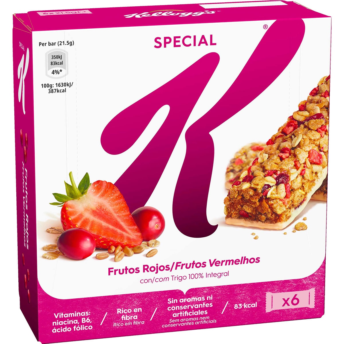 Comprar Barritas De Cereales Integrales Con Frutas Rojas 6 Unidades ...