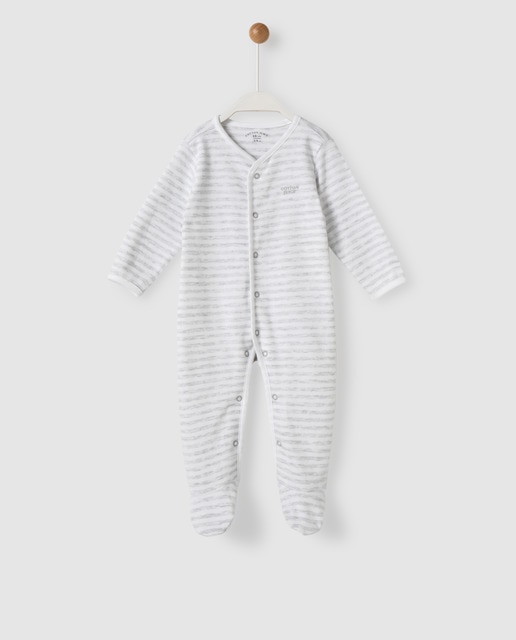 Pijama de bebé niño de rayas grises