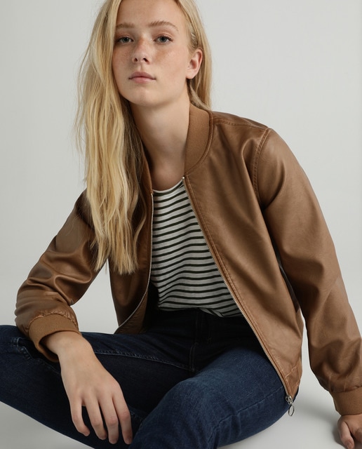 Women's faux leather bomber jacket · Women's fashion · El Corte Inglés