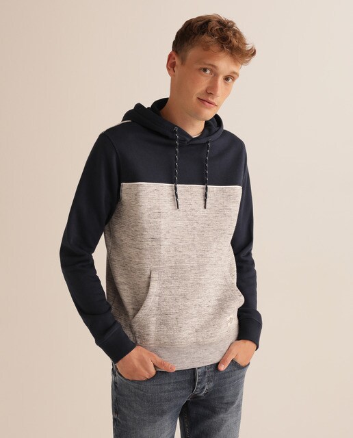 light grey hooded sweatshirt
