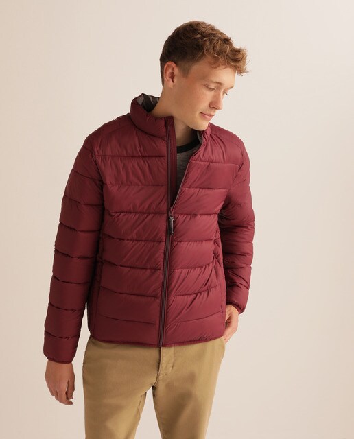 mens burgundy quilted jacket