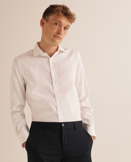 Men's slim-fit plain white Coolmax 