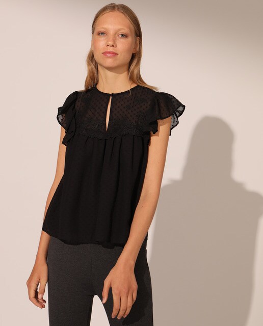 Chemisier femme plumetis avec broderie ?� F?�rmula Joven ?� Mode ?� El Corte Ingl?�s