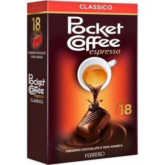 FERRERO POCKET COFFEE Dark chocolates with 100% Arabica coffee case 225 g