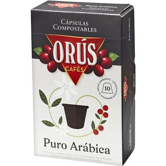 ORUS café puro Arábica estuche 10 cápsulas compatibles con máquinas Nespresso