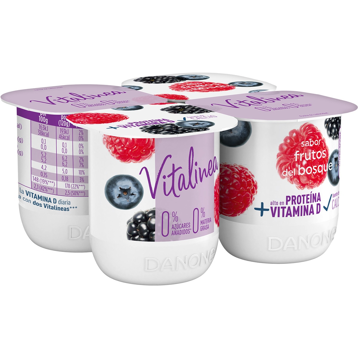 Yogur Sabor Frutos Del Bosque Desnatado 0% M.g. 0% Azúcares Añadidos ...