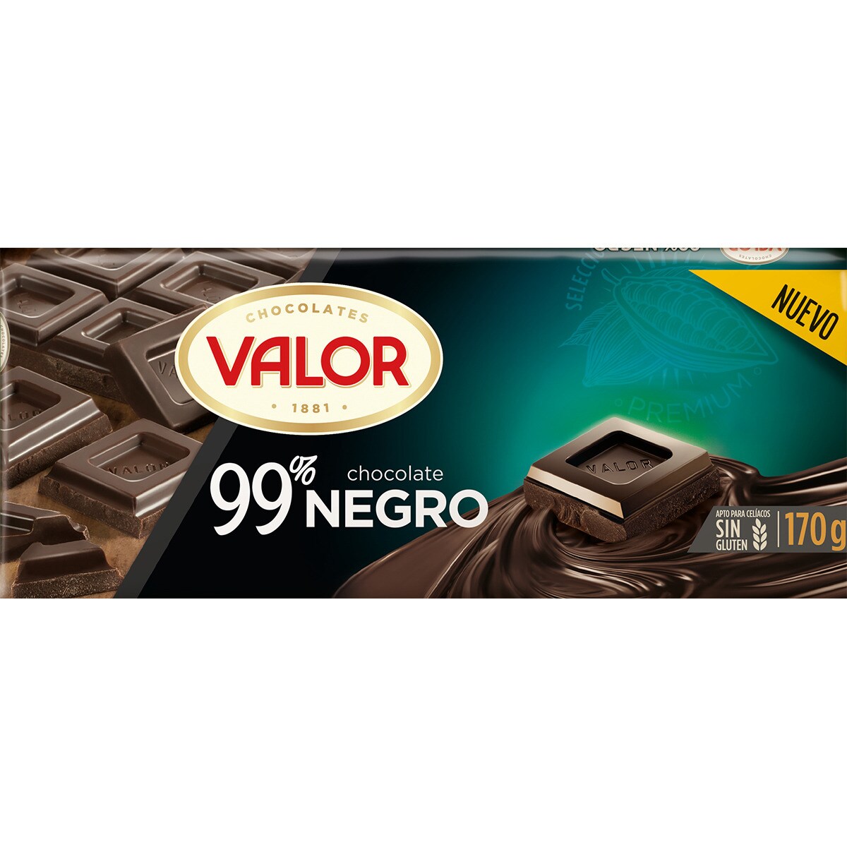 Chocolate negro 99 sin gluten tableta 170 g · VALOR · Supermercado El