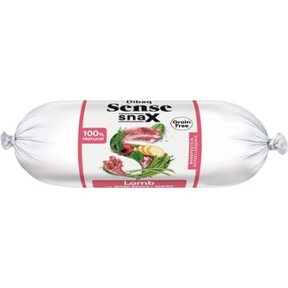 DIBAQ Sense Snax sausage-shaped wet lamb treat for adult dogs container 200 g