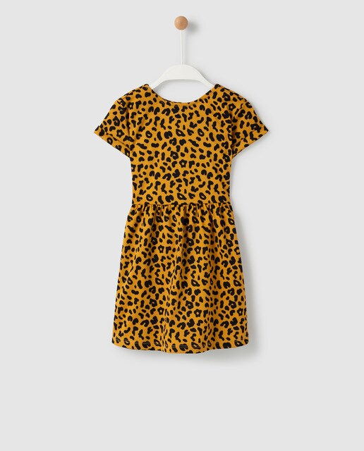 mustard leopard print dress