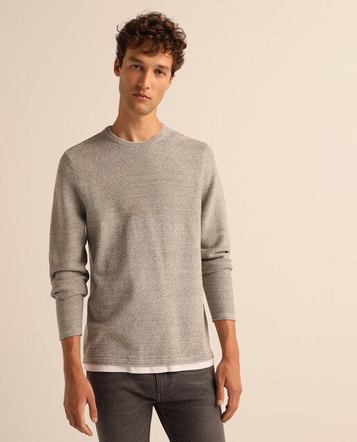 light grey crew neck sweater