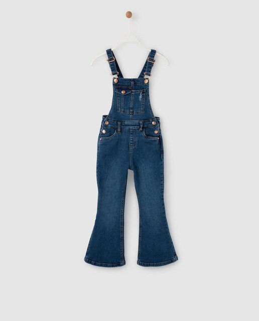 flared denim dungarees