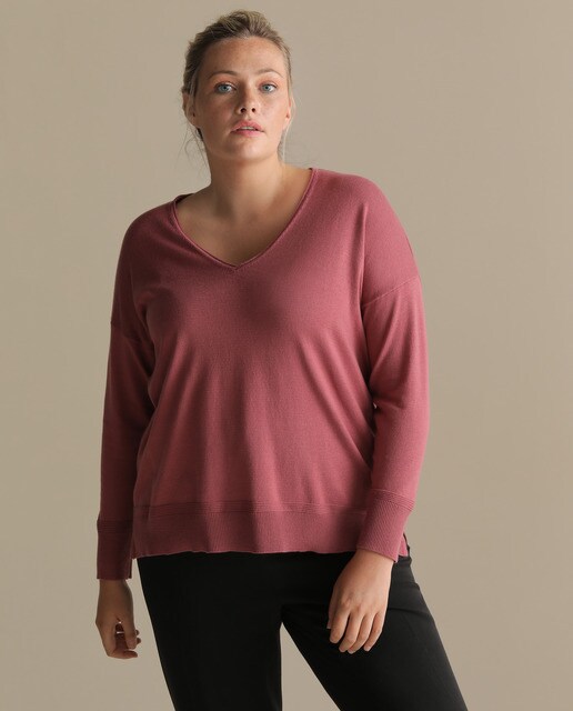 plus size v neck sweatshirt