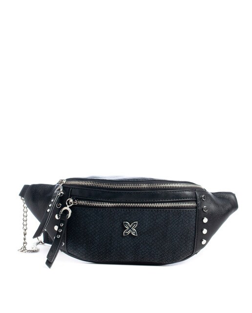 womens black belt bag