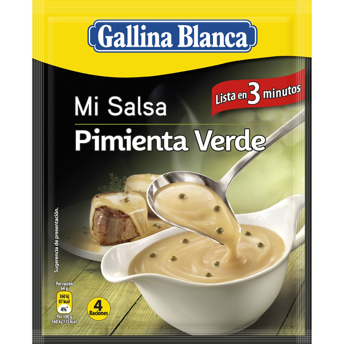 Comprar salsa pimienta verde sobre 50 g · GALLINA BLANCA · Supermercado
