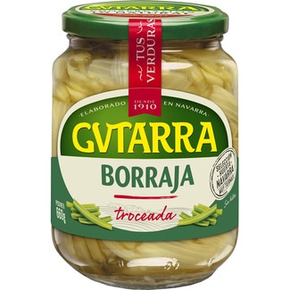 GVTARRA borraja al natural troceada frasco 400 g neto escurrido