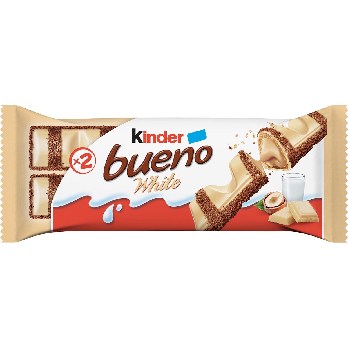 White barritas de chocolate blanco y avellanas 2 uds