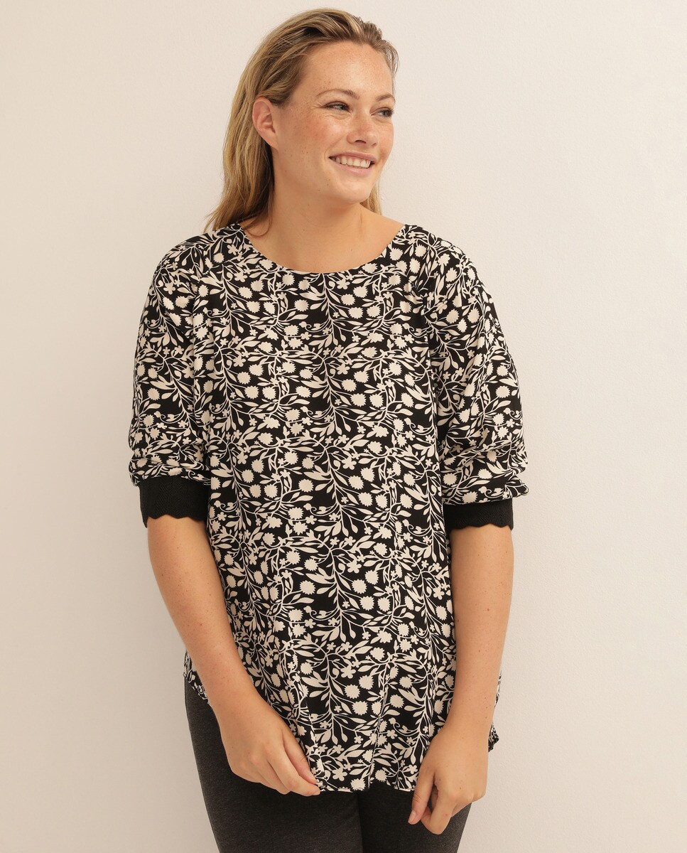 long floral blouse
