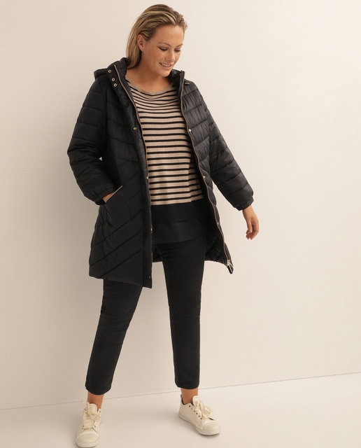 plus size long quilted coat