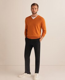 orange cashmere sweater mens