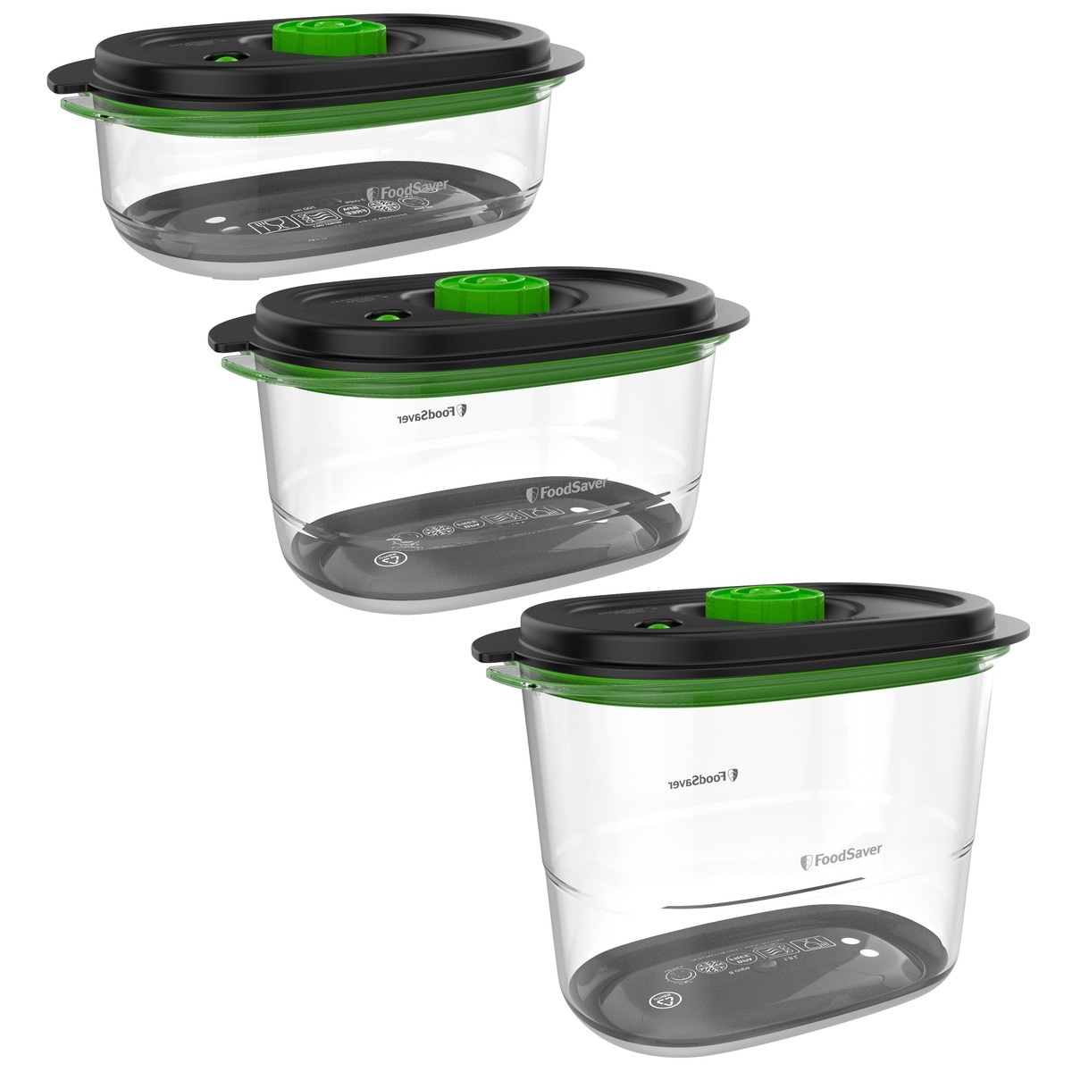 Pack de 3 recipientes FoodSaver Fresh Containers FFC026X para envasado