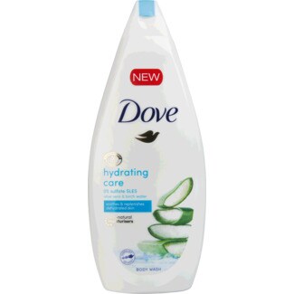 Dove Hydrating Care Gel de Banho Aloe Vera & Água de Bétula embalagem 750 ml