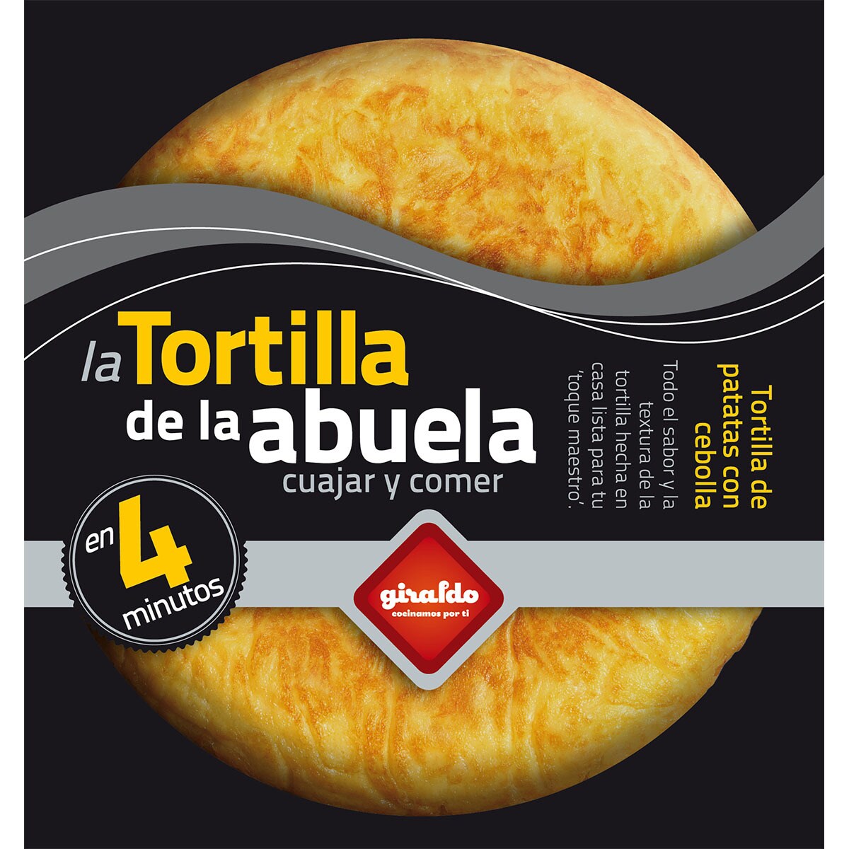 Potato omelette with onion heat and ready to eat in 4 minutes container