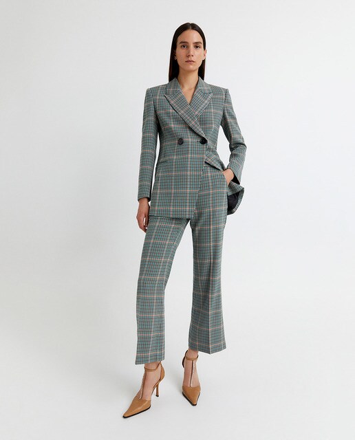 tailleur pantalon carreaux femme