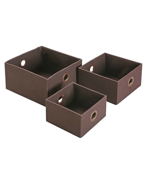Pack 3 cestas cuadradas chocolate