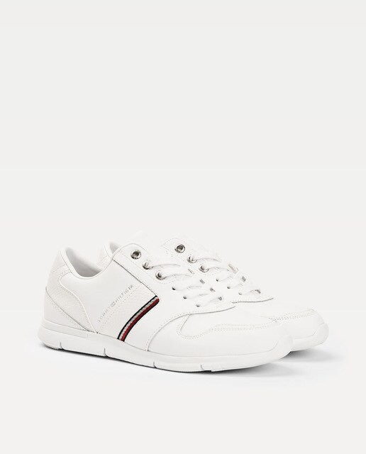 tommy hilfiger women's white leather sneakers