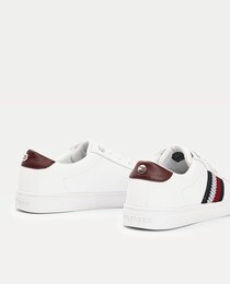 tommy hilfiger womens white leather trainers