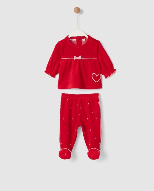 Baby girls' red pyjamas with hearts · Cotton Juice · Fashion · El Corte
