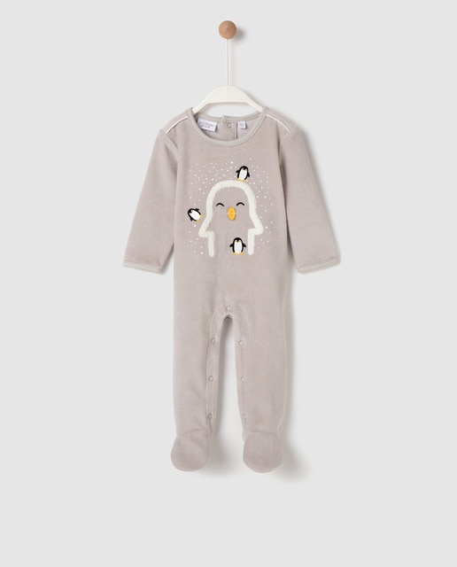 Pyjama Bebe Garcon Gris Motif Pingouins Mode El Corte Ingles