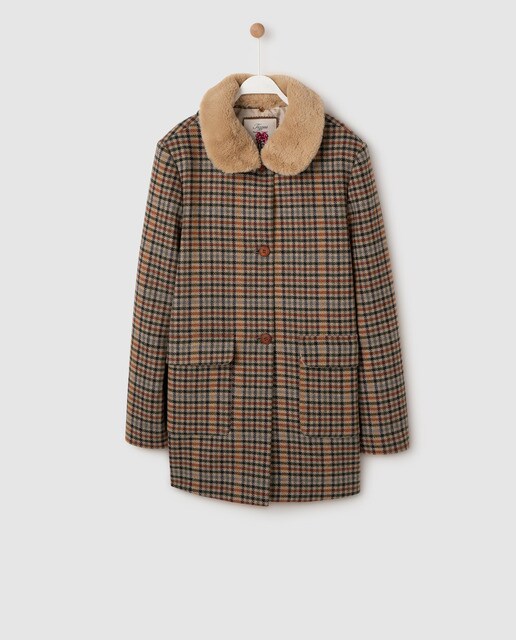girls checked coat
