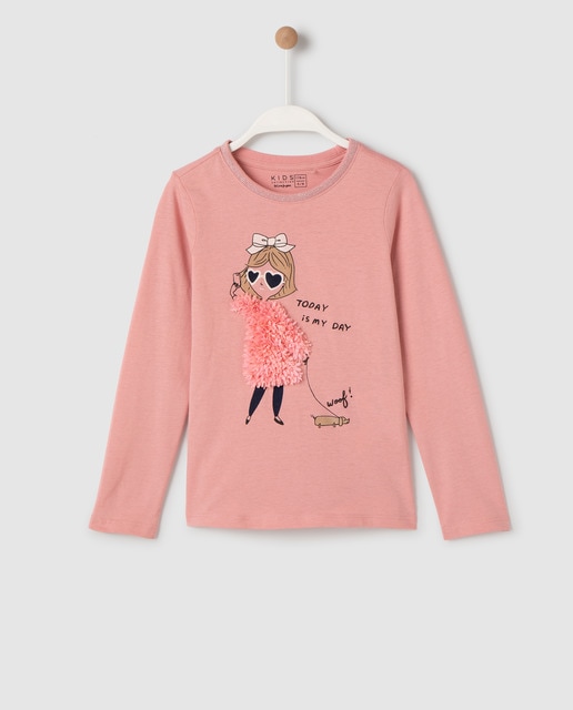 Girls' pink T-shirt featuring design · Freestyle · Fashion · El Corte ...