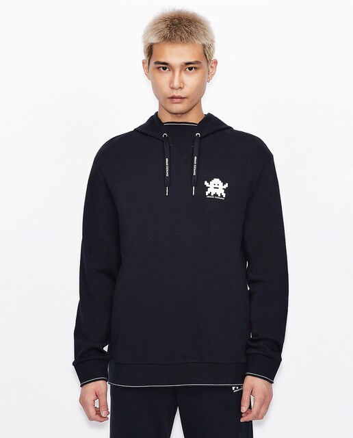 armani exchange blue hoodie