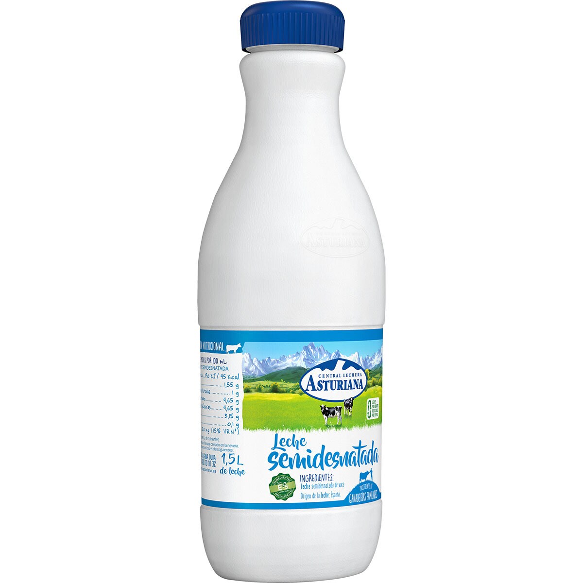 Comprar leche semidesnatada UHT botella 1,5 l · ASTURIANA