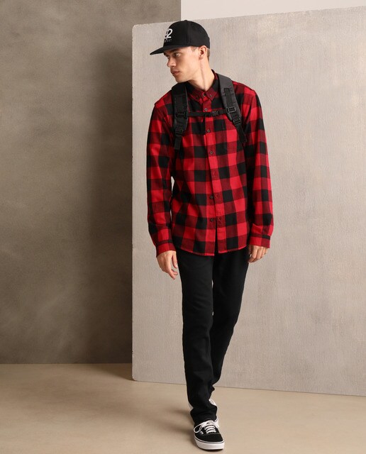 mens slim flannel