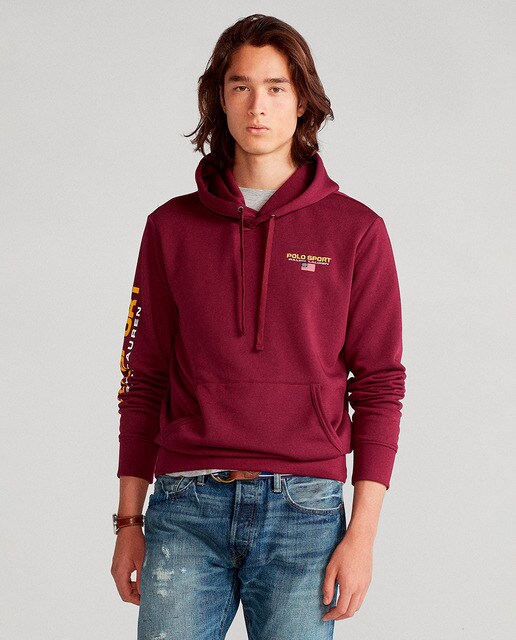 maroon hooded sweatshirt