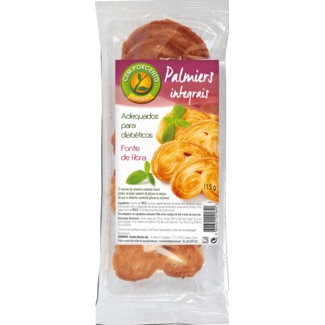 Cem Porcento Palmiers Integrais Rico em Fibras embalagem 115 g