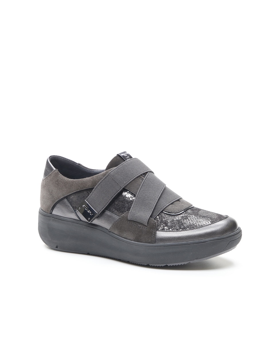 grey leather trainers ladies