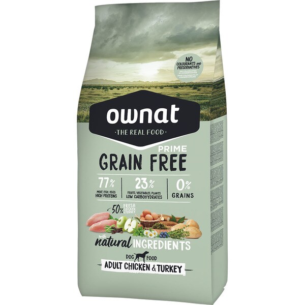 Prime Grain Free pienso para perros adultos con pollo y pavo saco 12 kg