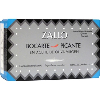 ZALLO bokarte di cardinale in spicy extra virgin olive oil tin 80 drained weight g