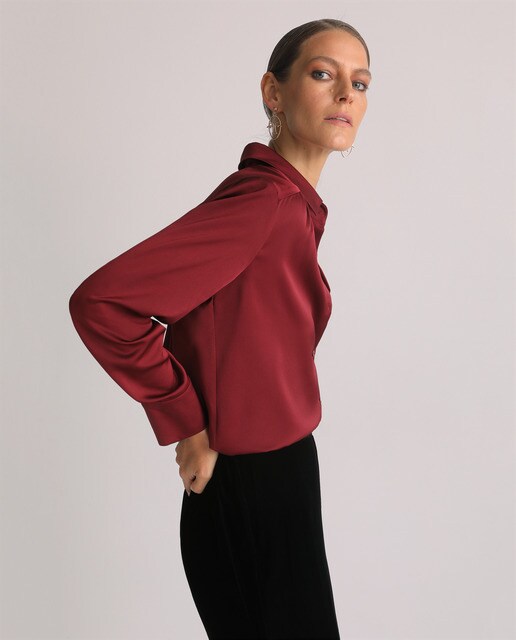 satin blouse long sleeve