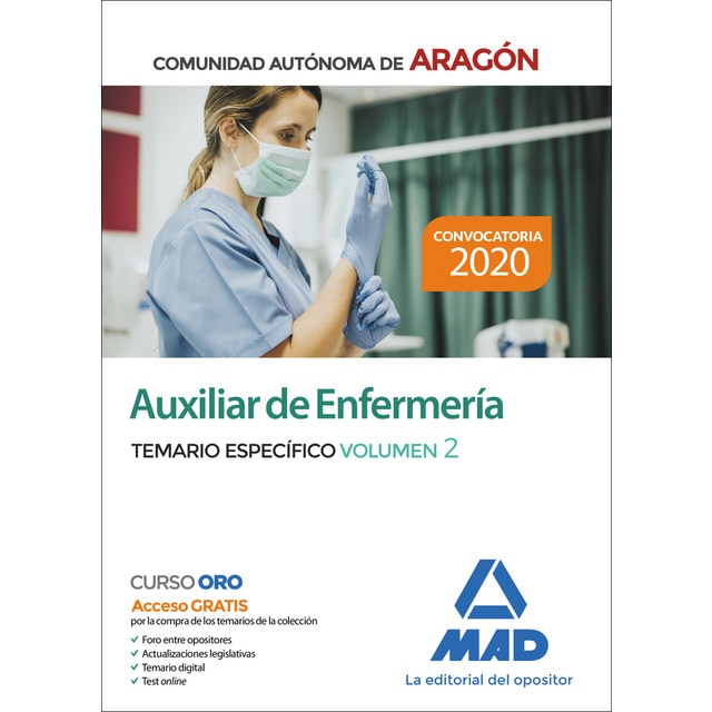 Auxiliar de enfermería de la comunidad autónoma de aragón. Temario específico volumen 2 (Tapa blanda)