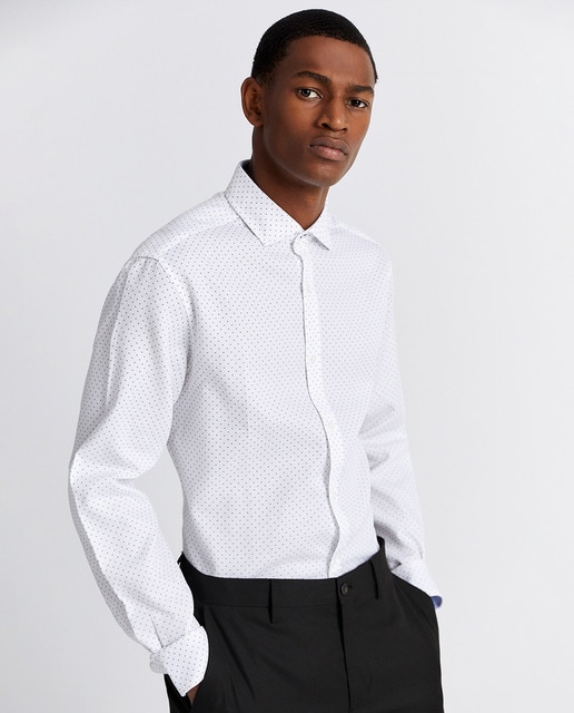 Men's regular fit white printed shirt · Sfera · Fashion · El Corte Inglés