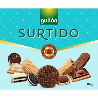 Gullón Bolachas Sortidas Choco Premium embalagem 402 g