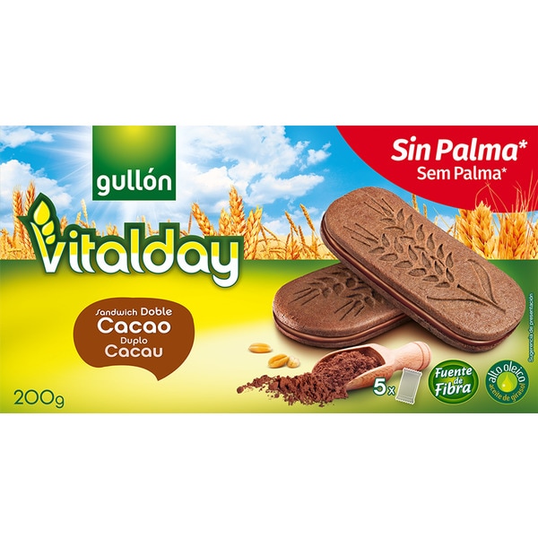 Bolachas Duplo Cacau Vitalday embalagem 220 g